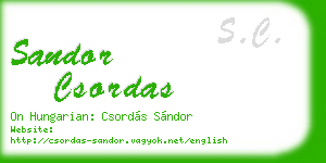 sandor csordas business card